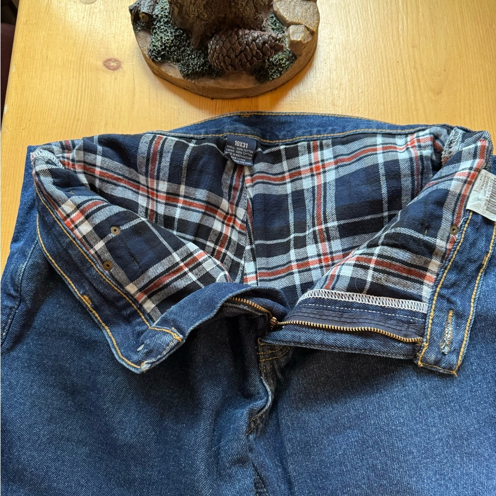 FLANNEL LINED DENIM IN LIKE NEW CONDITION